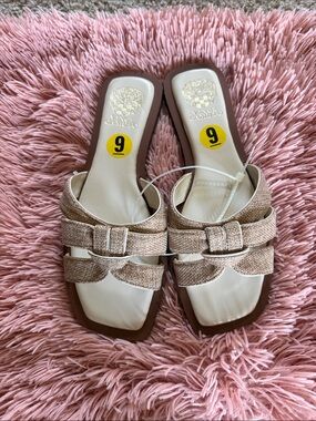 Vince Camuto slide sandals.
